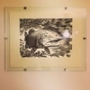 Linogravure de l'ami Ro'F (souslanageoire.blogspot.fr) enfin accrochée au mur du bureau de #theculturefish : love it !